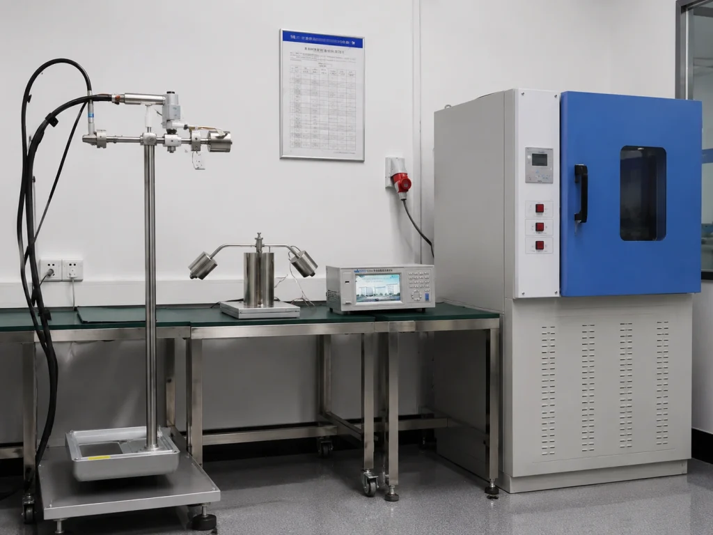 IEC 60529 IPX1–IPX8 Waterproof Test System and Safety Testing Equipment Delivered to Eurofins E&E North America 4 Safety and environmental testing equipment arranged in a laboratory, including climatic chamber, test fixture, and control unit.