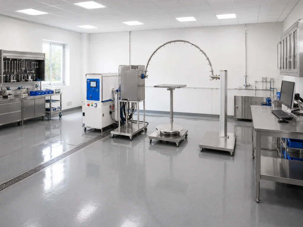 IEC 60529 IPX3/IPX4 Tester Delivered to SGS Fimko Ltd in Finland 3 Waterproof testing laboratory system with IEC 60529 IPX3/IPX4 oscillating tube tester, control unit, and supporting test instruments.