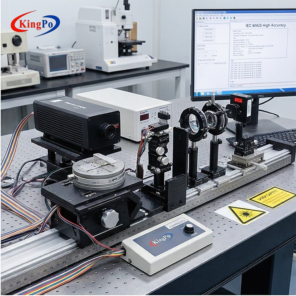 IEC 60825-1-2-12 Laser Testing Equipment โ KingPo Complete High-Accuracy System with Centuari Power Meter, Beam Profiler, Energy Probes and Motorized Stages for Laser Cutting Engraving Marking Performance and Safety Validation