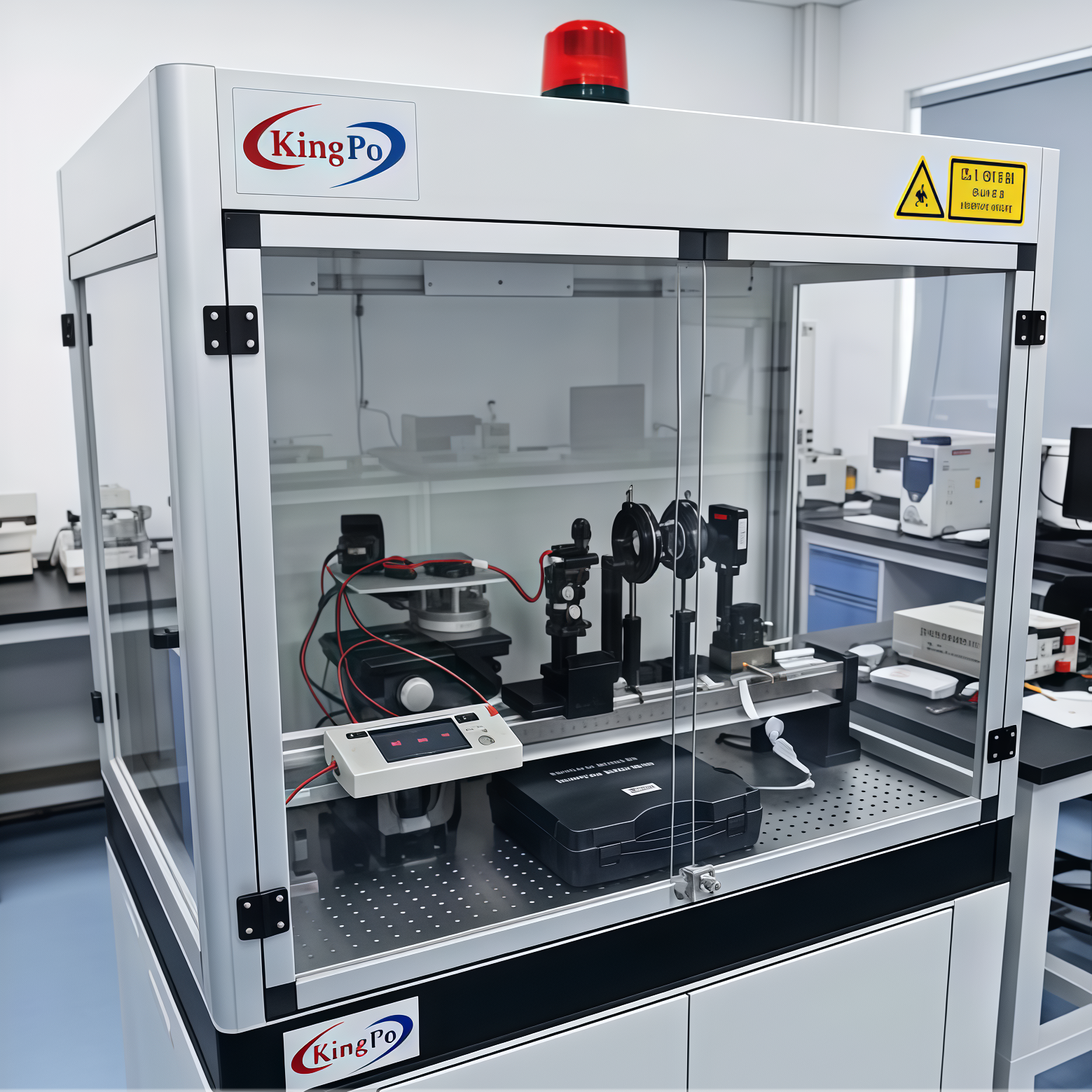 IEC 60825-1-2-12 Laser Testing Equipment โ KingPo Motorized Linear Rotary Lift Stages and Precision Optics for Beam Alignment and High-Accuracy Laser Cutting Engraving Marking Testing