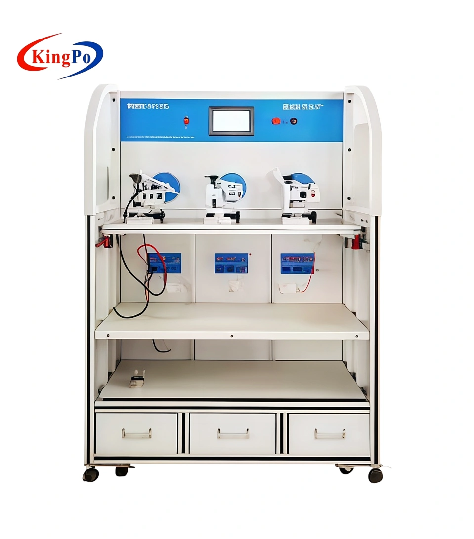 IEC 62368-1 Cable Flex Test Machine Load Current Station – KingPo Independent 5–20V Voltage and 0.5–20A Current Loading with Momentary Break Detection for Cable Mechanical Strength Assessment