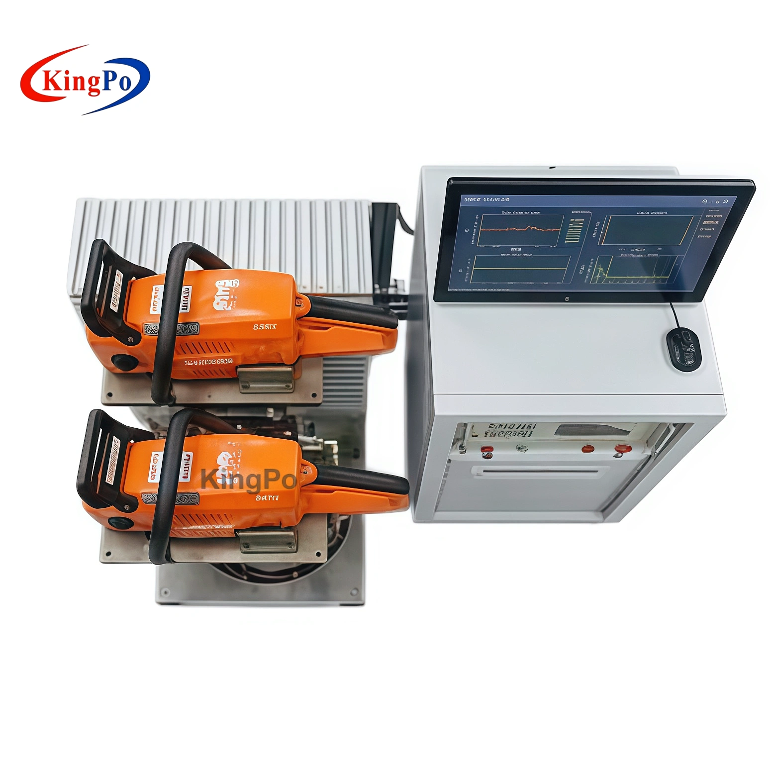 Electric Motor Test Stand Control Panel โ KingPo Industrial Computer and PLC Interface for 5-Station Motor Life Testing