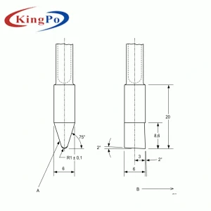 IEC 61010-2-012-Figure 103 Scratching Tool Hard-soldered carbide tip K10 Material