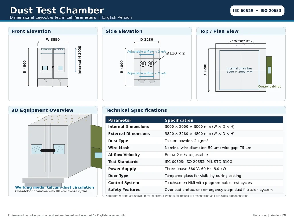 Dust Test Chamber Product Drawings