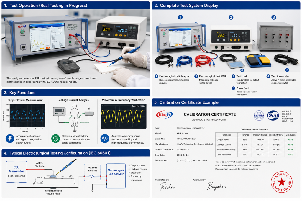 KINGPO KP8850 ESU Analyzer: Dynamic Compensation Breakthrough for High-Frequency Electrosurgical Unit Testing 2 KINGPO,KP8850,ESU Analyzer,Electrosurgical,High-Frequency