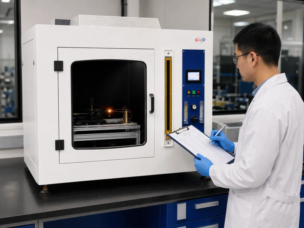 Glow Wire Proficiency Testing: Common Failures, Calibration Errors and Corrective Actions 3 Engineer recording glow wire test results during laboratory verification