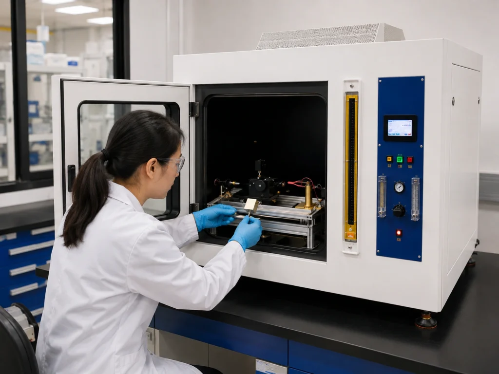 Glow Wire Proficiency Testing: Common Failures, Calibration Errors and Corrective Actions 4 Laboratory engineer preparing a specimen for glow wire testing