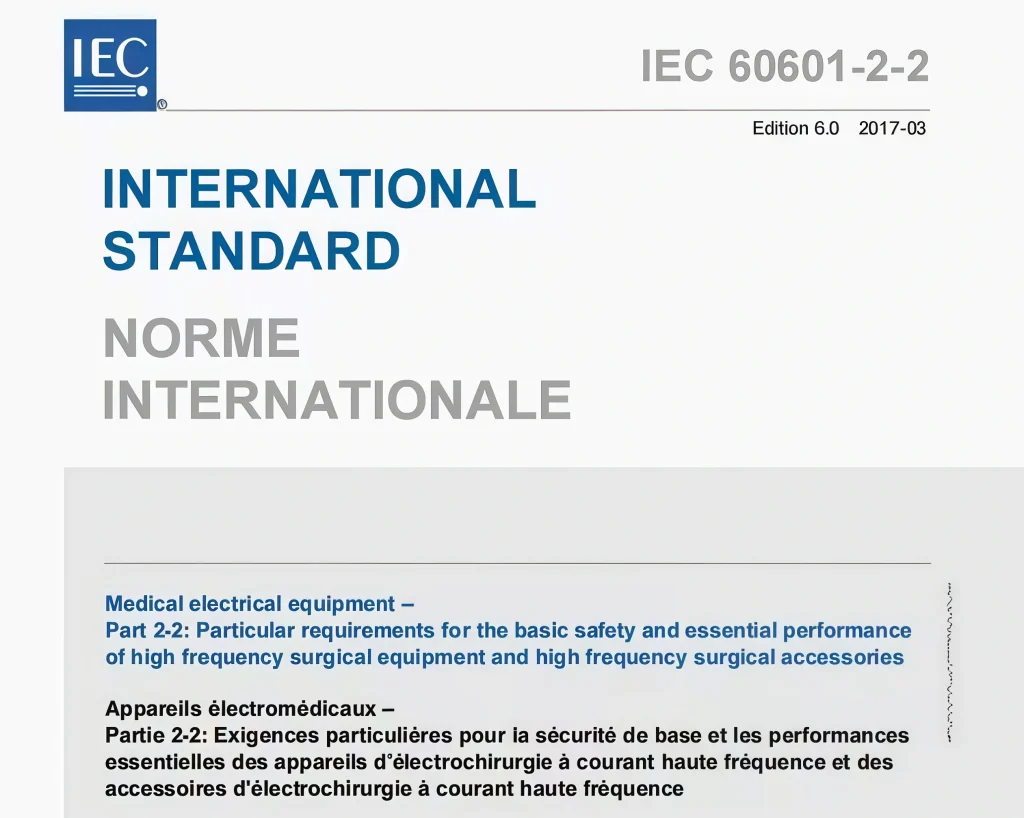 IEC 60601-2-2:2017+AMD1:2023 Testing and Measuring Eqeiment 1 IEC 60601-2-2 Edition 6.0 2017 international standard cover page for high frequency surgical equipment and HF surgical accessories basic safety requirements