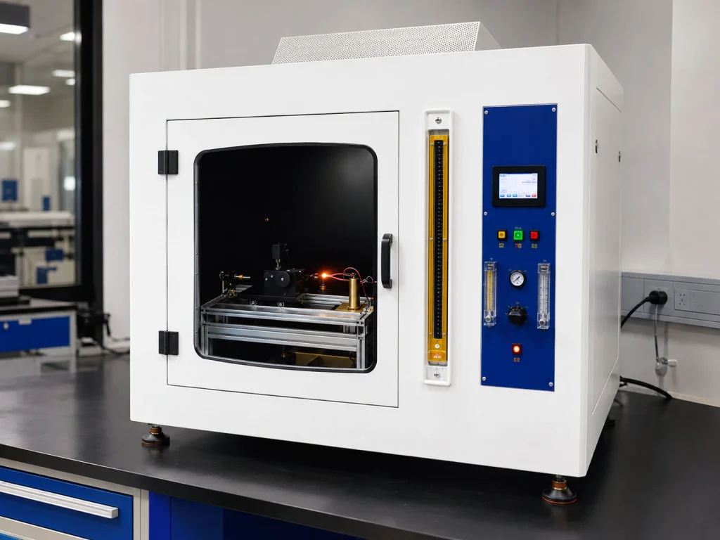Glow Wire Proficiency Testing: Common Failures, Calibration Errors and Corrective Actions 1 KP-FT01 glow wire tester operating in an electrical safety laboratory