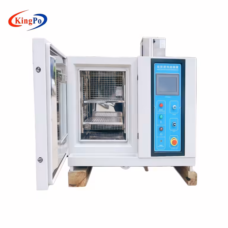 KingPo specific senior engineer performs multi-point PT100 temperature and humidity calibration inside High-Capacity Environmental Test Chamber for complex medical equipment compliance verification, larger-scale sensors and data loggers.