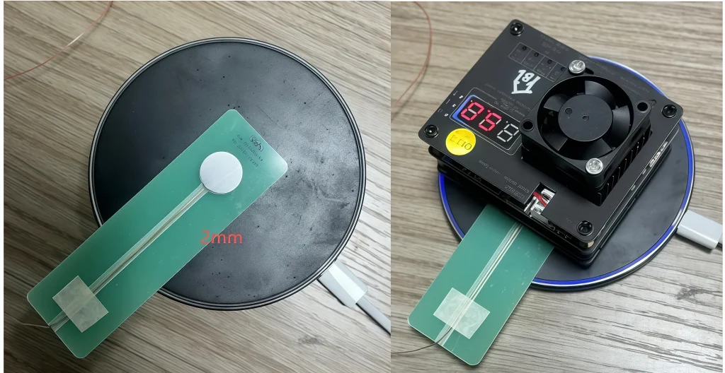 Wireless Power Test Equipment Control Panel – Real-Time J-Type Thermocouple Data for Thermal Safety Compliance