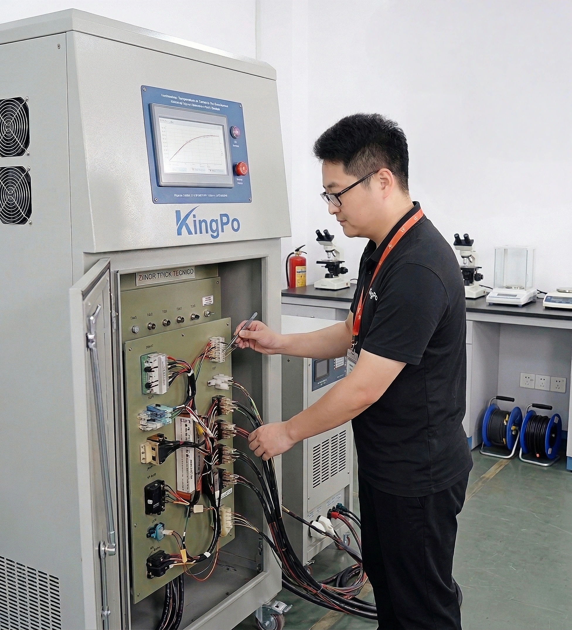 EIA-364-70 Temperature Rise Test System โ KingPo 16-Channel T-Type Thermocouple Measurement (0-260โ) for Precise Electrode Temperature Evaluation