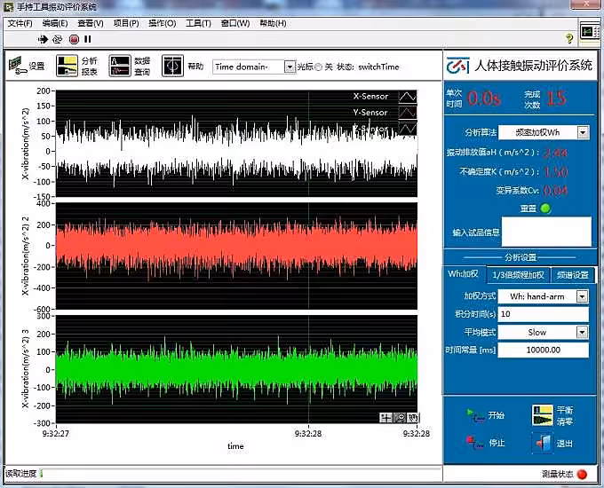 Heavy-duty demolition hammer vibration sampling using KP-9571 Abrasion Resistance Test Machine in industrial lab