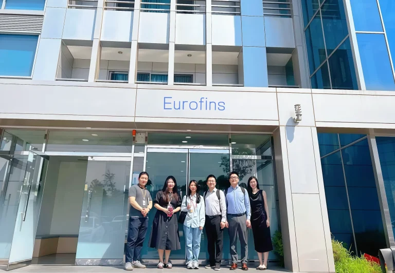 KingPo Eurofins IEC 60335 test equipment delivery - Eurofins Finland laboratory team photo in front of Eurofins building