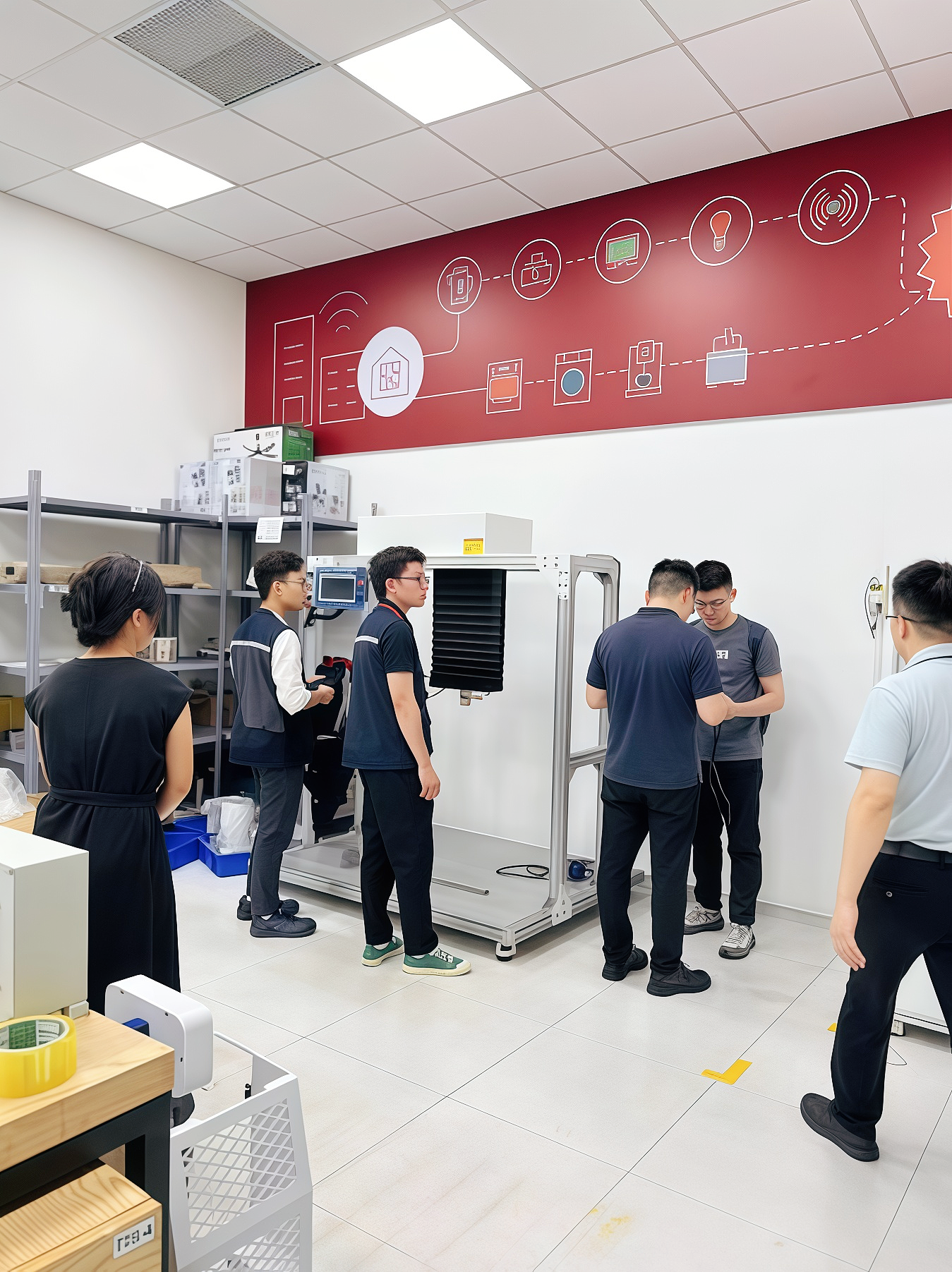 KingPo UL Vietnam IEC 60335 IEC 62368-1 test equipment on-site installation and commissioning - KingPo engineers with UL laboratory team