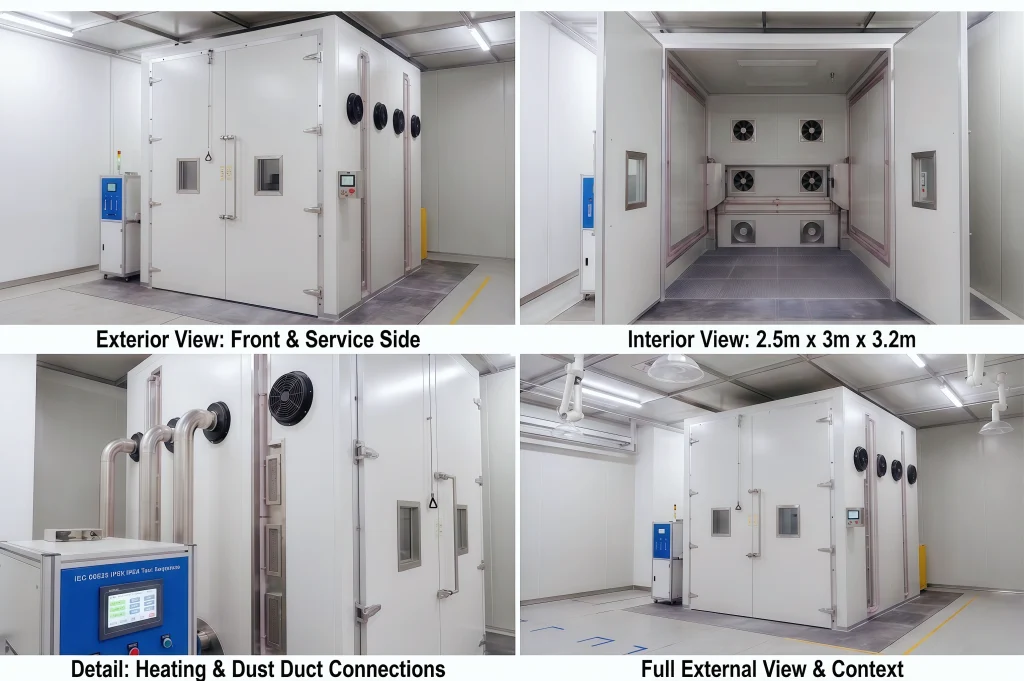IEC 60529 Dust Test Chamber – KingPo IP5X IP6X Dust Proof Test Equipment Overall View