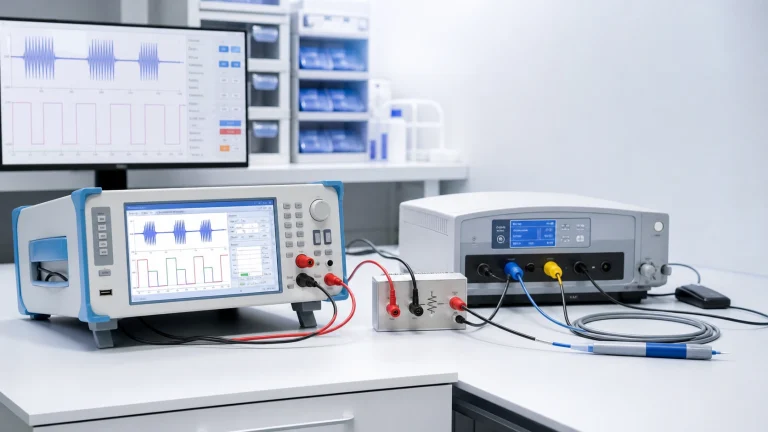 ESU analyzer testing setup for IEC 60601-2-2 electrosurgical unit verification