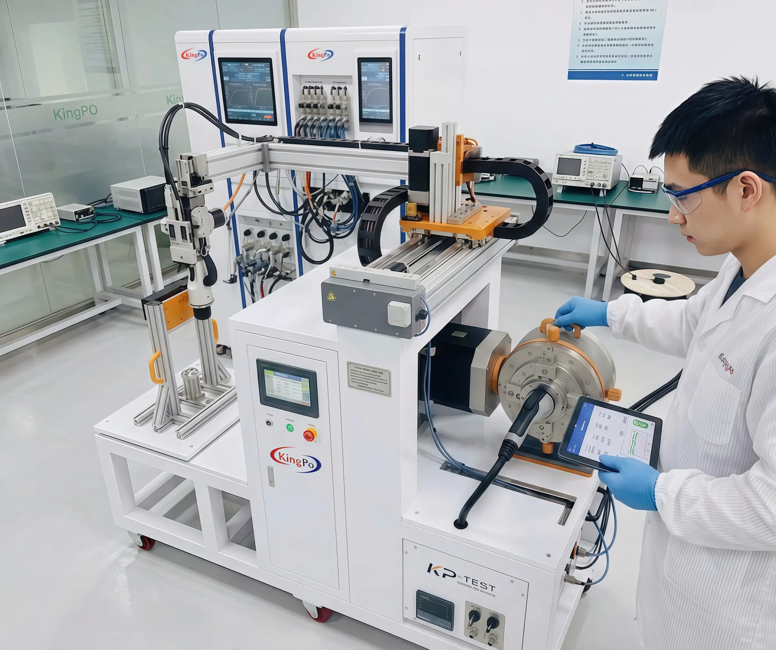 EV Charging Plug Life Test System Full Setup โ KingPo IEC 62196-1 Compliant Plug Life, Temperature Rise and Contact Resistance Test System