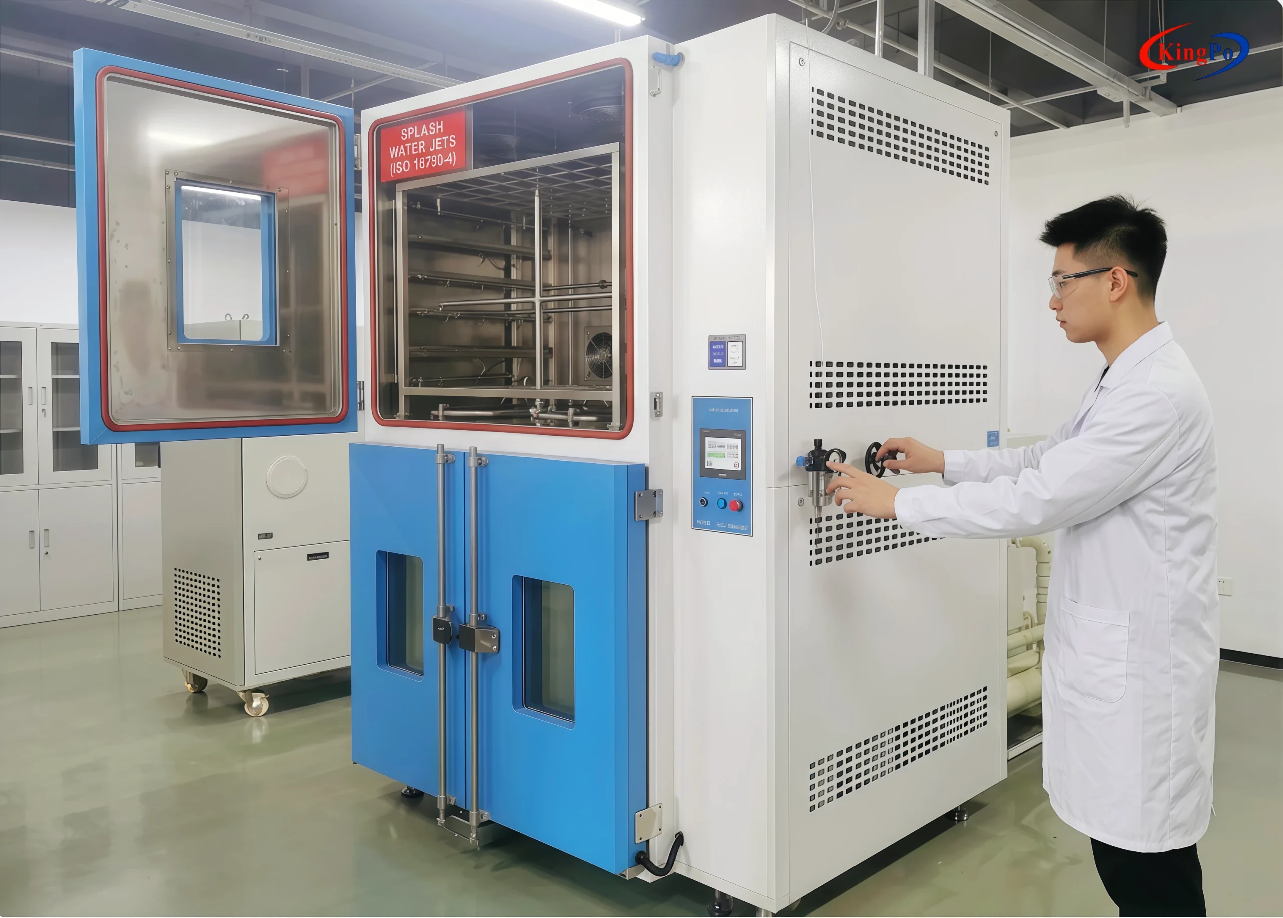 ISO 16750-4 Thermal Shock Splash Water Tester – KingPo Laboratory Application for ISO 16750-4 Compliance