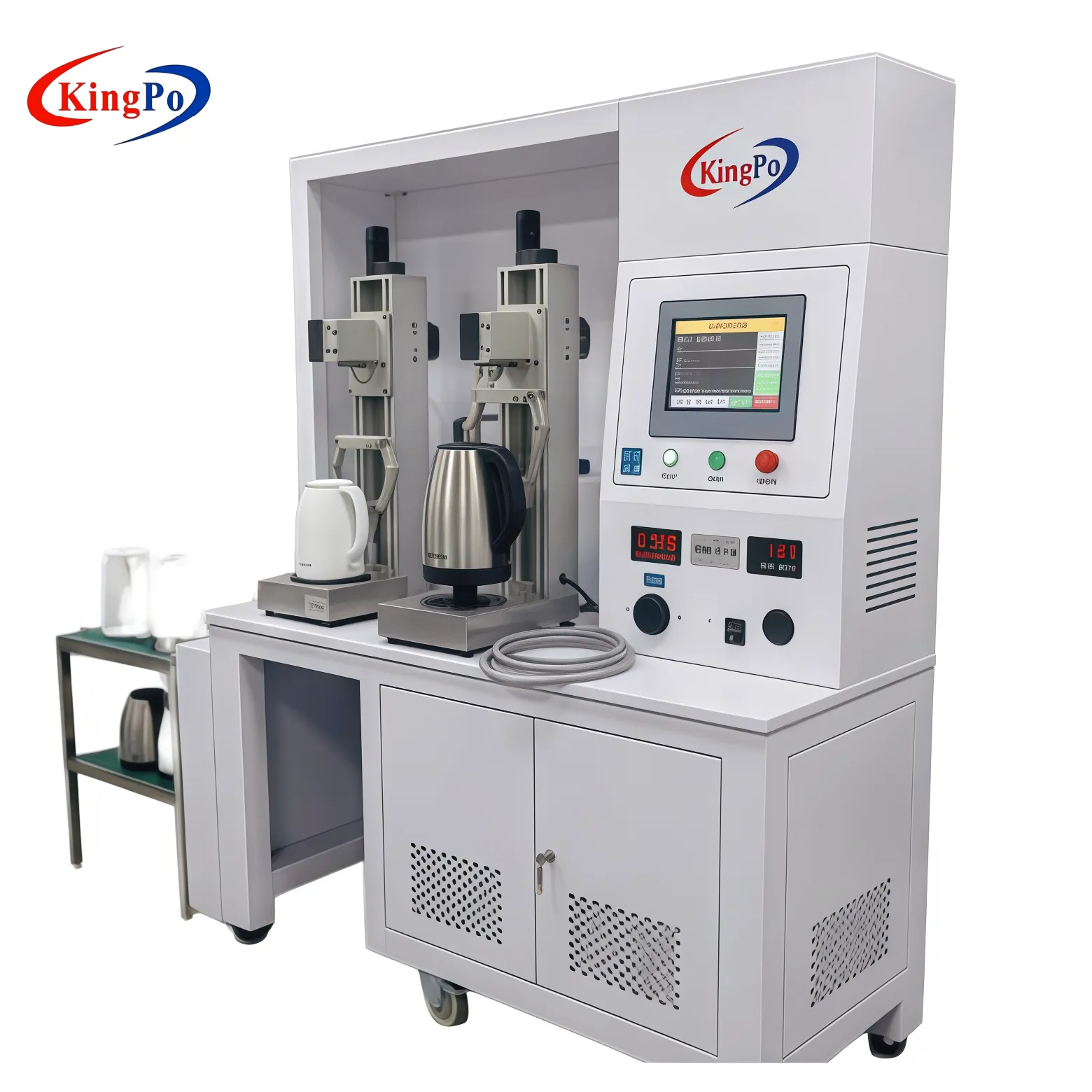 Cordless Kettle Insertion Withdrawal Tester โ KingPo Stepping Motor and Ball-Screw Main Manipulator for 0-100 mm Precise Insertion/Withdrawal per IEC 60335-2-15