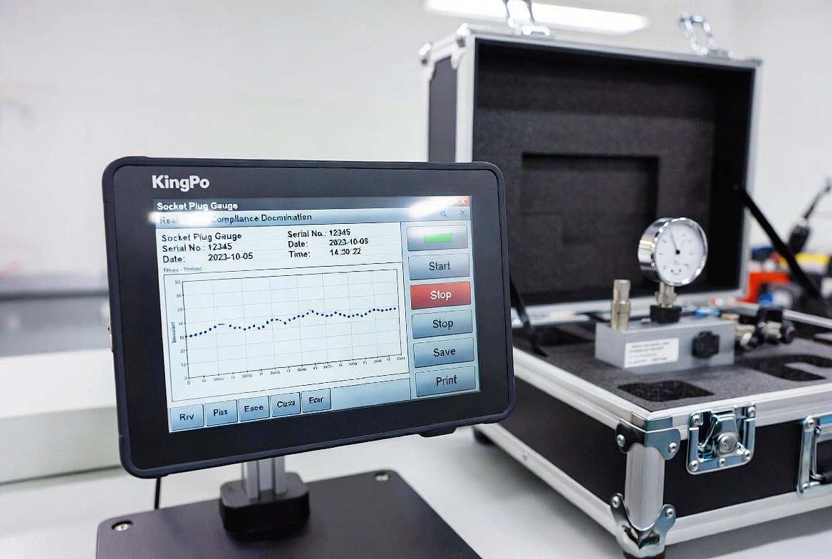 KingPo Socket Plug Gauge with digital data monitoring and compliance records in professional lab.