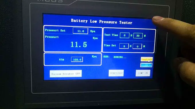 Control panel of UN38.3 Battery Low Pressure Test Chamber with monitoring functions โ KingPo