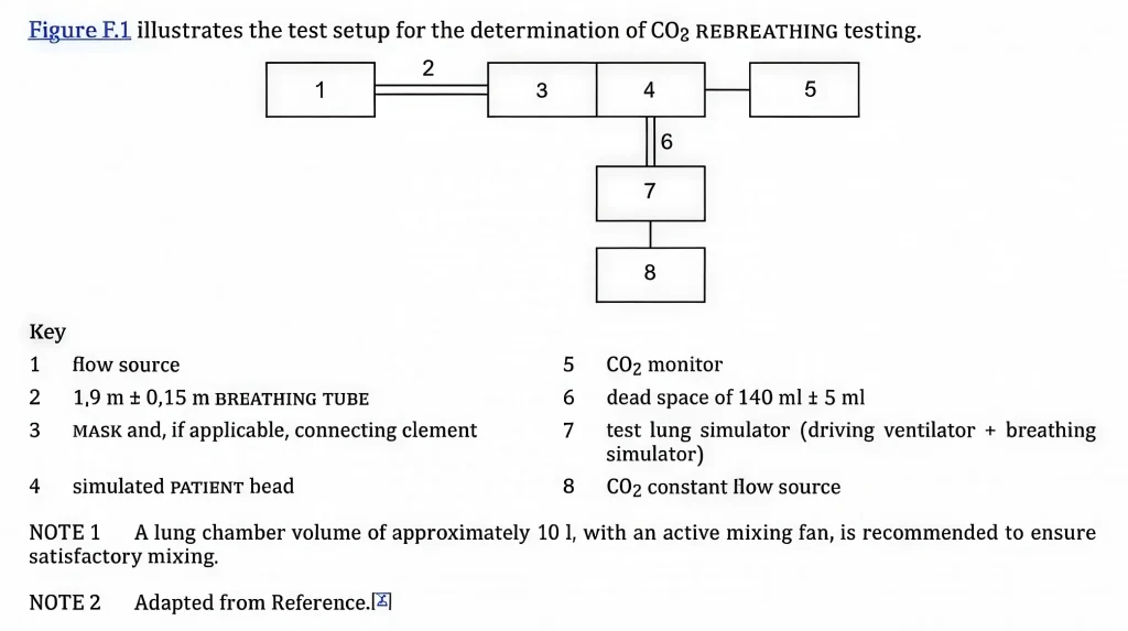 Figure F.1-Test setup for COz REBREATHING testing