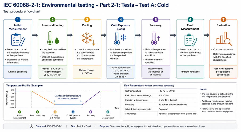 IEC 60068,IEC 60068-2-1 cold test,Cold test,Environmental test chamber