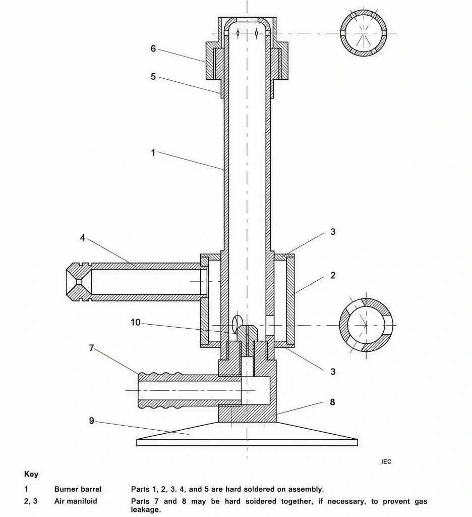 IEC 60695-11-2 Figure A.1 Burner Flame Test Equipment