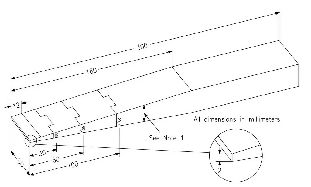 IEC 62368-1 Figure V.4 Wedge Probe for Document Shredders Test