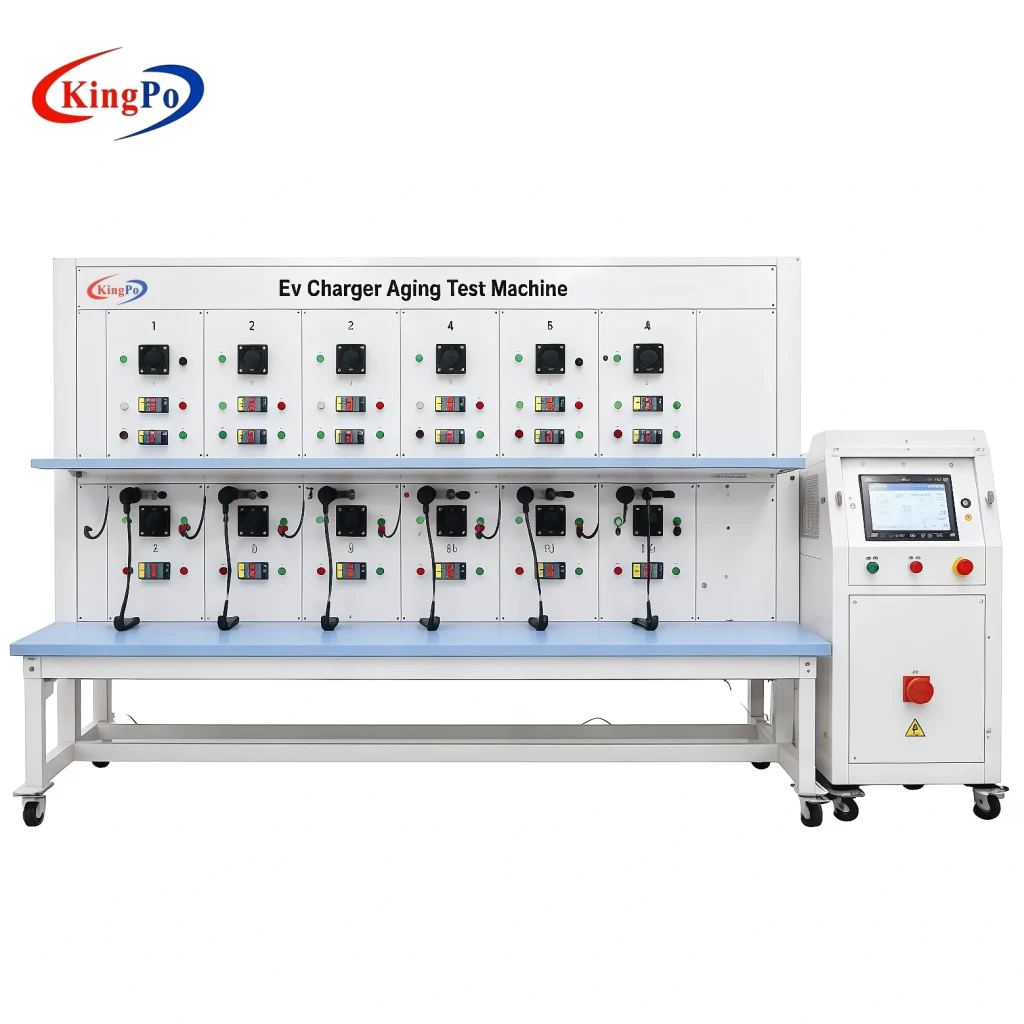 20-Channel EV Charger Aging Tester Rack with Type 1 and Type 2 Connectors - KingPo