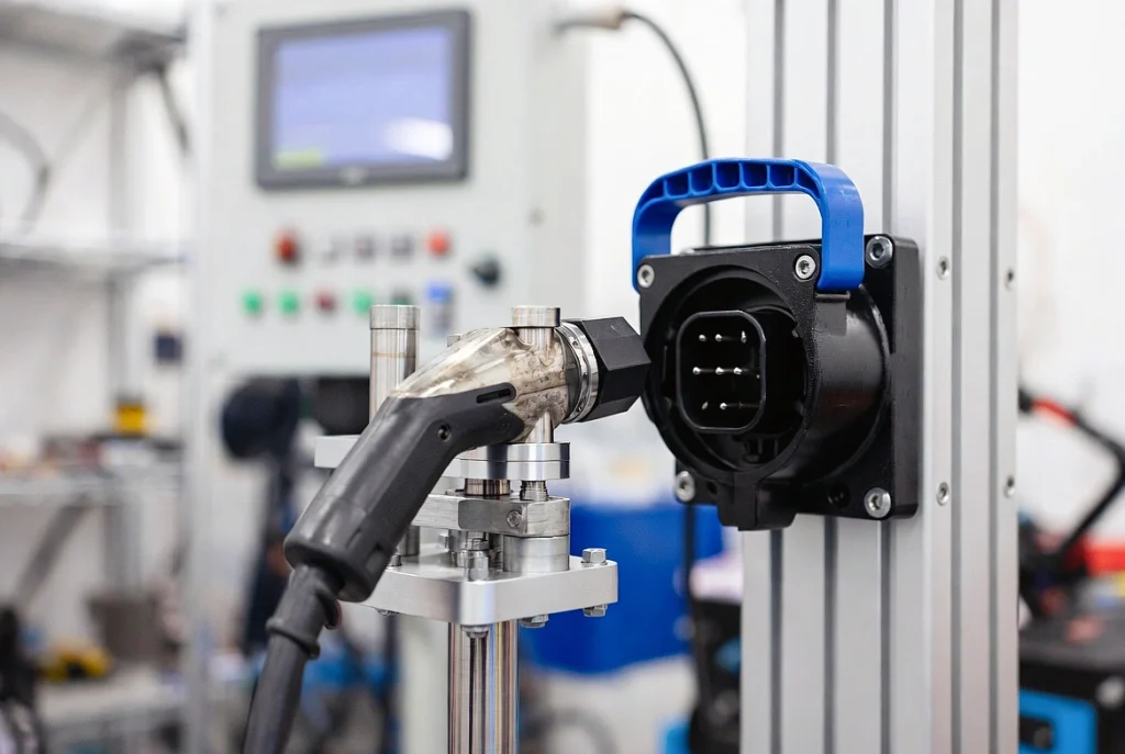 EV charging plug mechanical endurance and life cycle testing equipment.