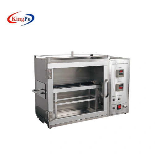 Combustion chamber of FMVSS 302 Horizontal Flammability Tester with specimen holder