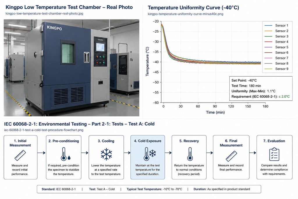 IEC 60068,IEC 60068-2-1 cold test,Cold test,Environmental test chamber