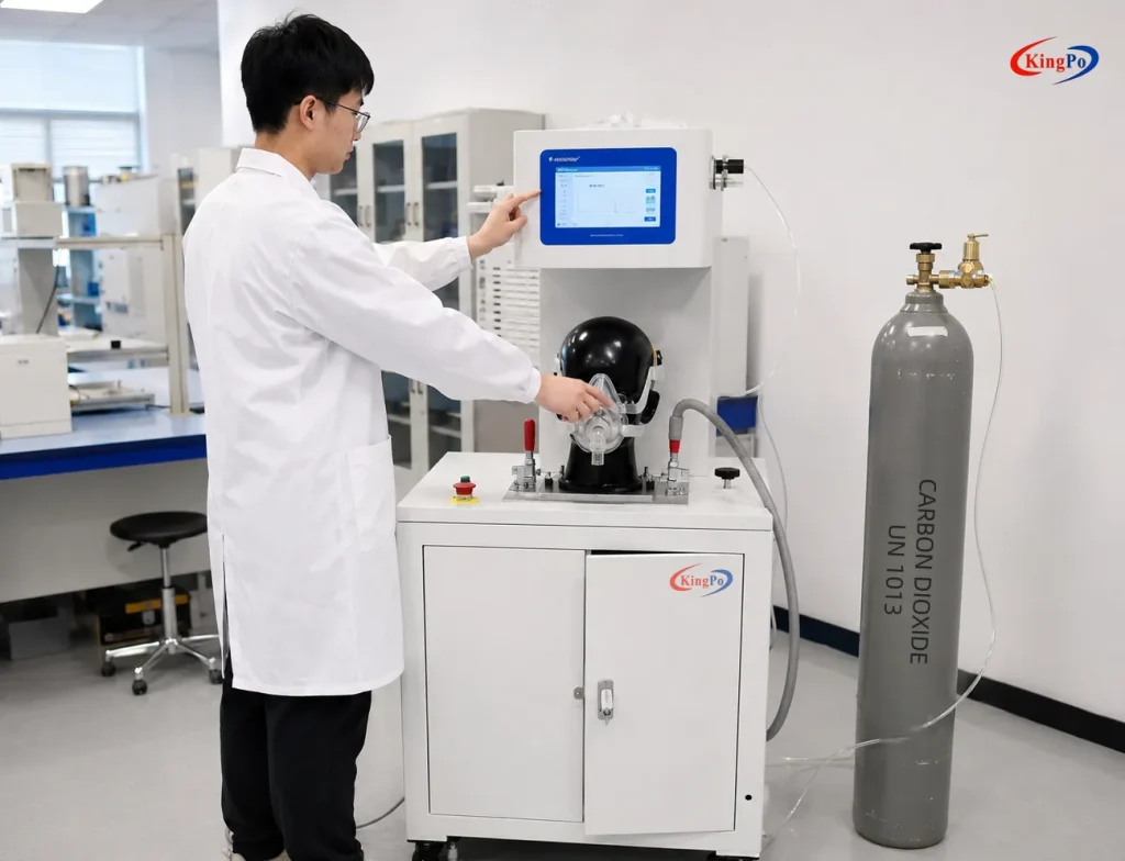 Breathing Simulator and Test Setup โ ISO 17510:2015 CO2 Rebreathing Tester Sleep Apnoea Mask Testing