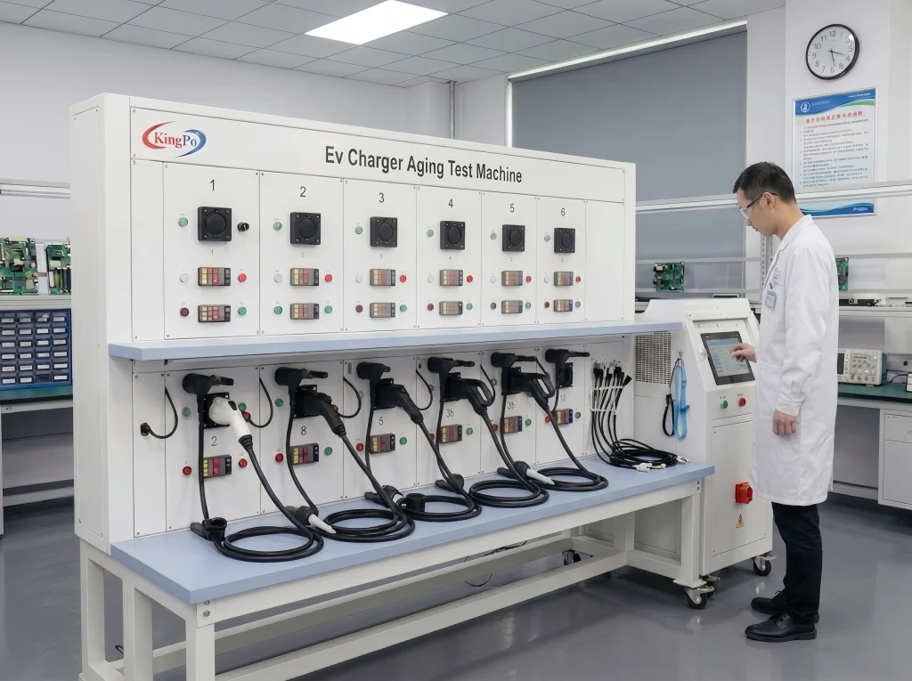 Heavy-duty Mobile Industrial Design of EV Charger Aging Tester - KingPo