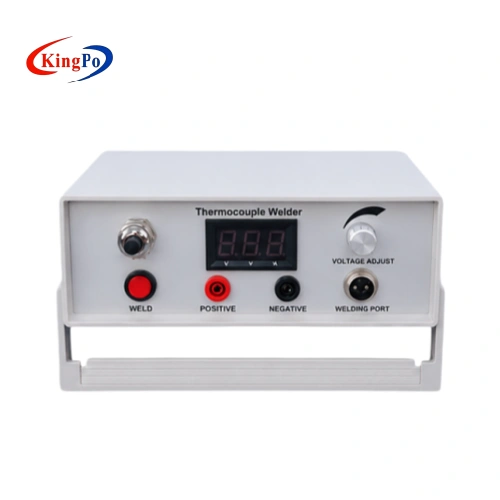 Front view of Thermocouple Wire Welder showing voltage display and welding ports