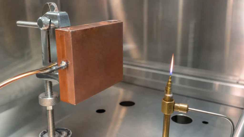 Needle Flame Test Apparatus Calibration: 7 Checks Before IEC 60695-11-5 Testing 2 Copper block verification for needle flame test apparatus calibration