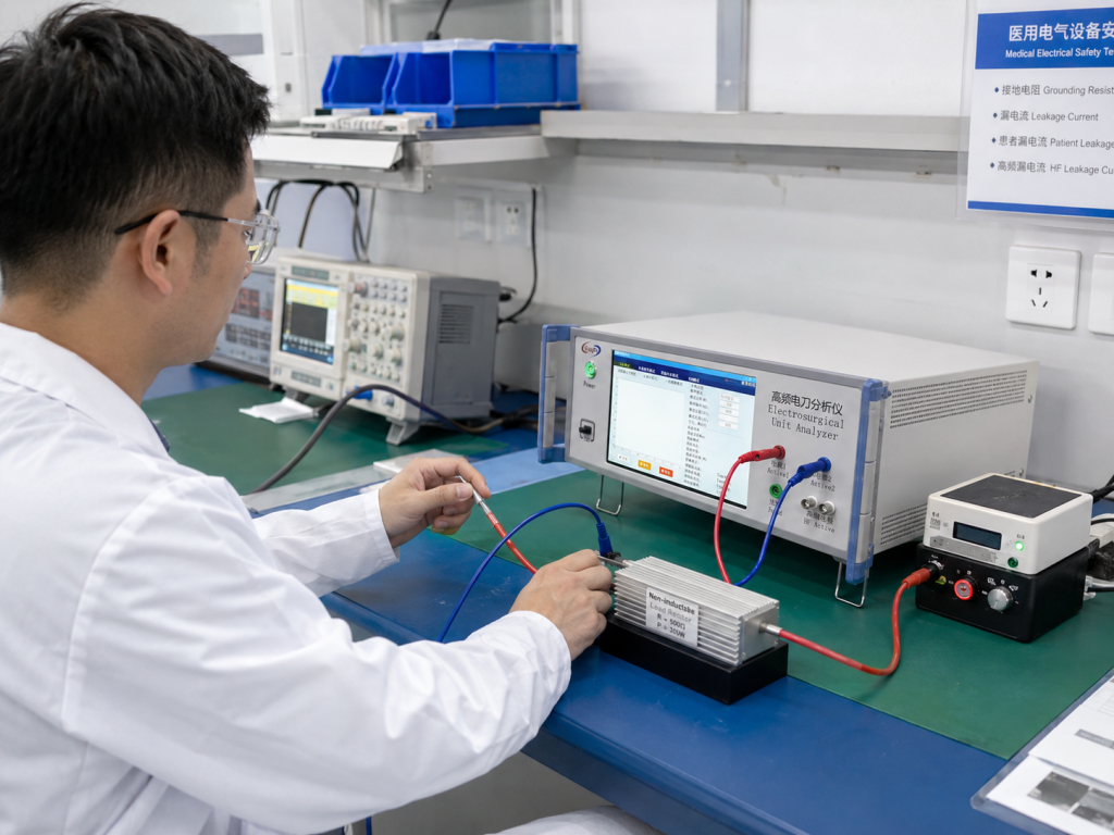 Why Annual Calibration of an ESU Analyzer Is Important for Electrosurgical Unit Safety Testing 4 ESU analyzer calibration certificate showing traceable measurement results