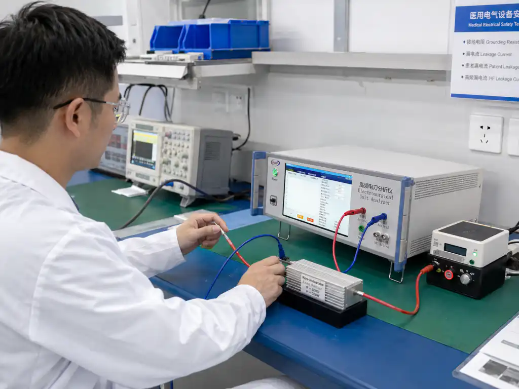Why Annual Calibration of an ESU Analyzer Is Important for Electrosurgical Unit Safety Testing 4 ESU analyzer calibration certificate showing traceable measurement results