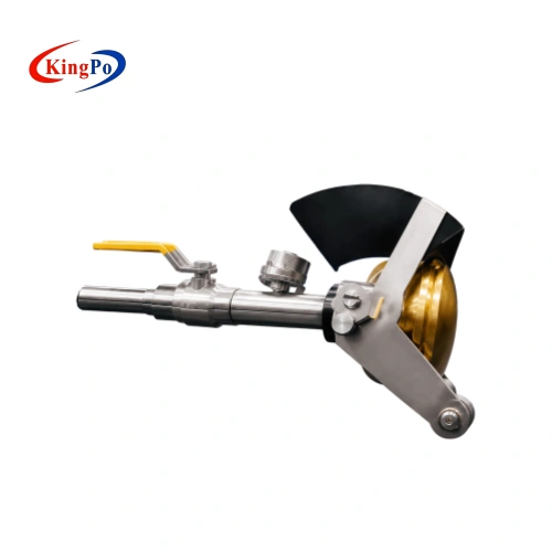Side view of the IEC 60529 IPX3 IPX4 water spray nozzle used for spraying and splashing water ingress protection testing of electrical enclosures