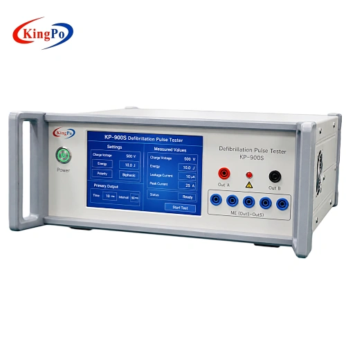 KP-900S Defibrillation Pulse Tester with touchscreen control and pulse output interface for IEC 60601-2-31 testing