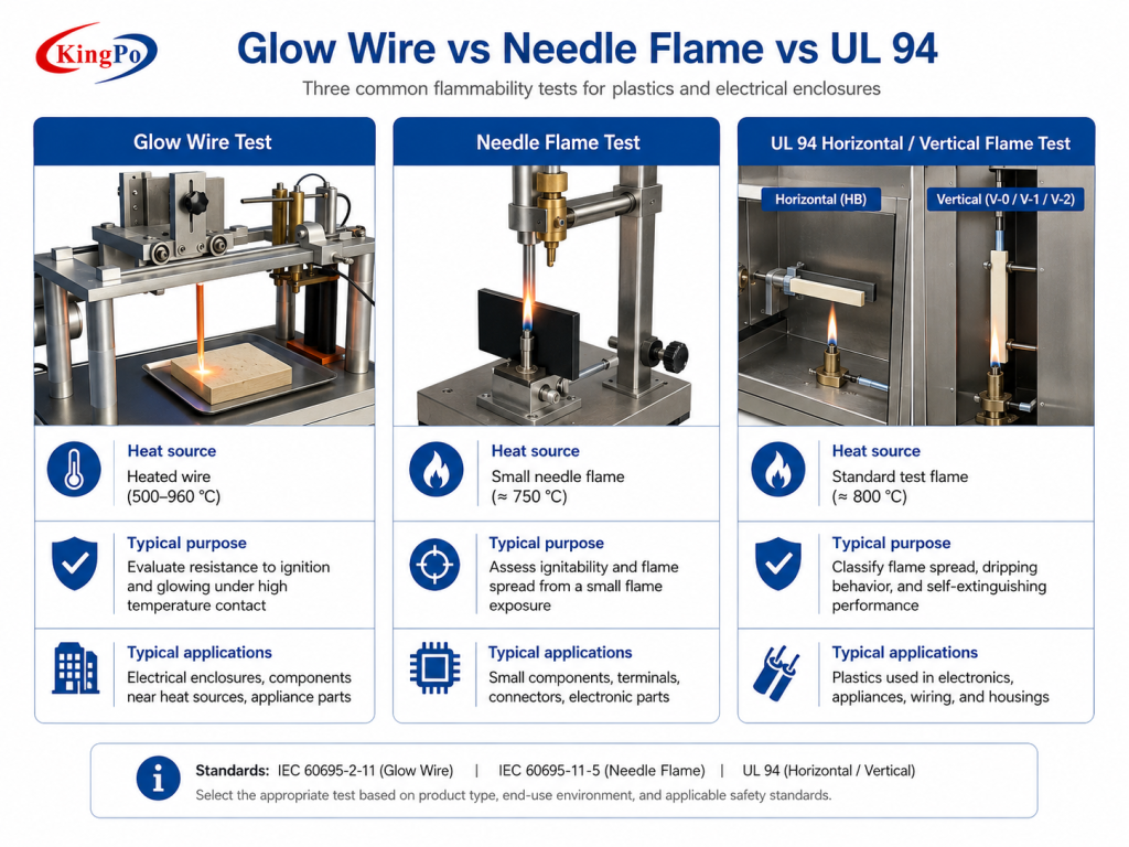 IEC 60695 glow wire standards map including IEC 60695-2-10, IEC 60695-2-11, IEC 60695-2-12 and IEC 60695-2-13