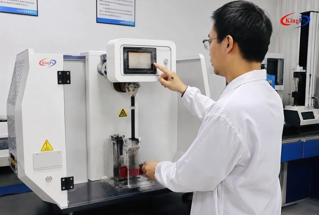 Laboratory operation of IEC 62368 Annex C Charpy and Izod Impact Tester for material compliance testing