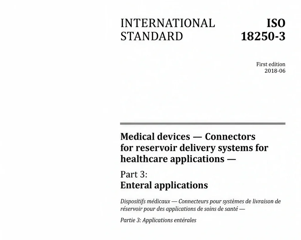 ISO 18250 Medical Connector Test Equipment Guide 1 ISO 18250-3 reference connectors standard cover for enteral applications