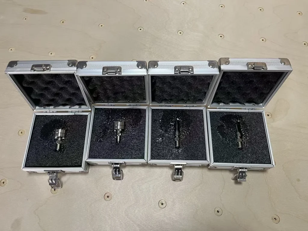 KingPo Supplies ISO 80369-7 Luer Reference Gauges to Angiosistemy LLC in Russia 1 ISO 80369-7 Luer Reference Gauges packed in protective plastic cases for laboratory testing