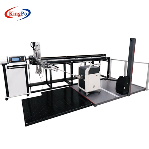 ME Equipment Rough Handling Tester in working state simulating movement and pushing of mobile medical equipment under IEC 60601-1 test conditions.