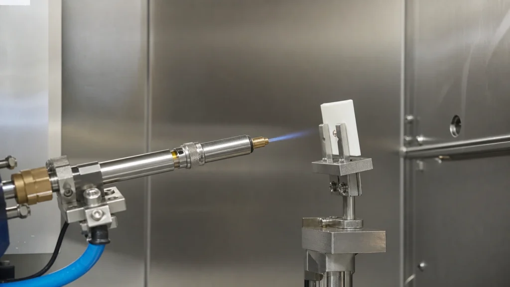 Needle Flame Test Apparatus Calibration: 7 Checks Before IEC 60695-11-5 Testing 3 Needle flame application angle and specimen position check
