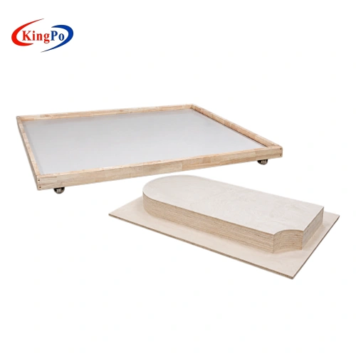 UL 1017 Test Fixture Set with test frame and checkerboard step base in laboratory test setup