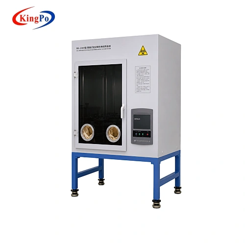 Left oblique view of the Mask Bacterial Filtration Efficiency Tester in a medical testing laboratory